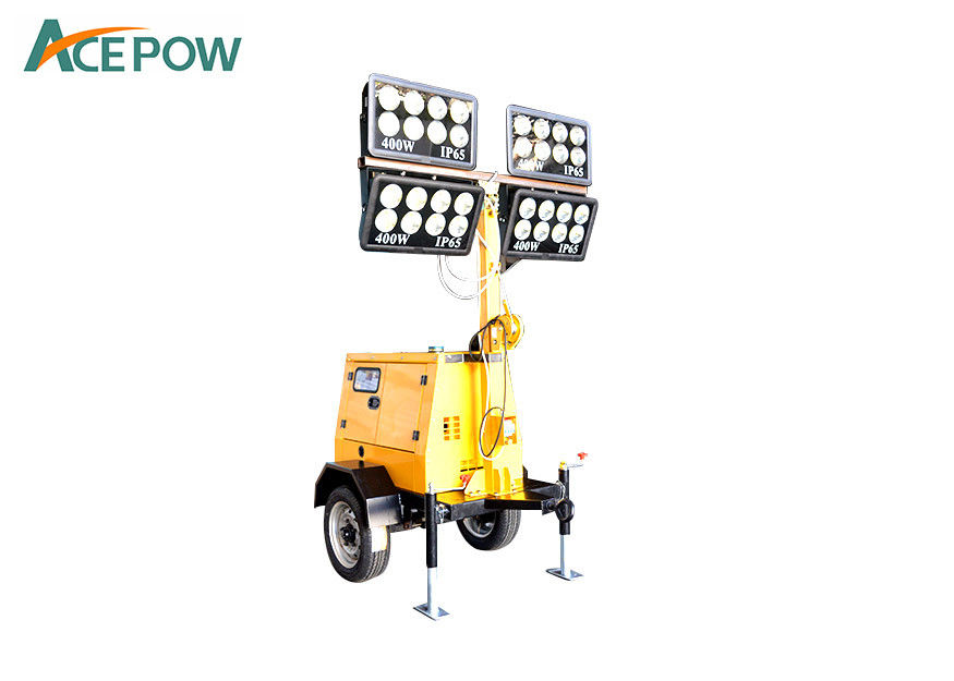 4 Stroke 4x500W 3000rpm Lighting Tower Generator , Portable Light Generator